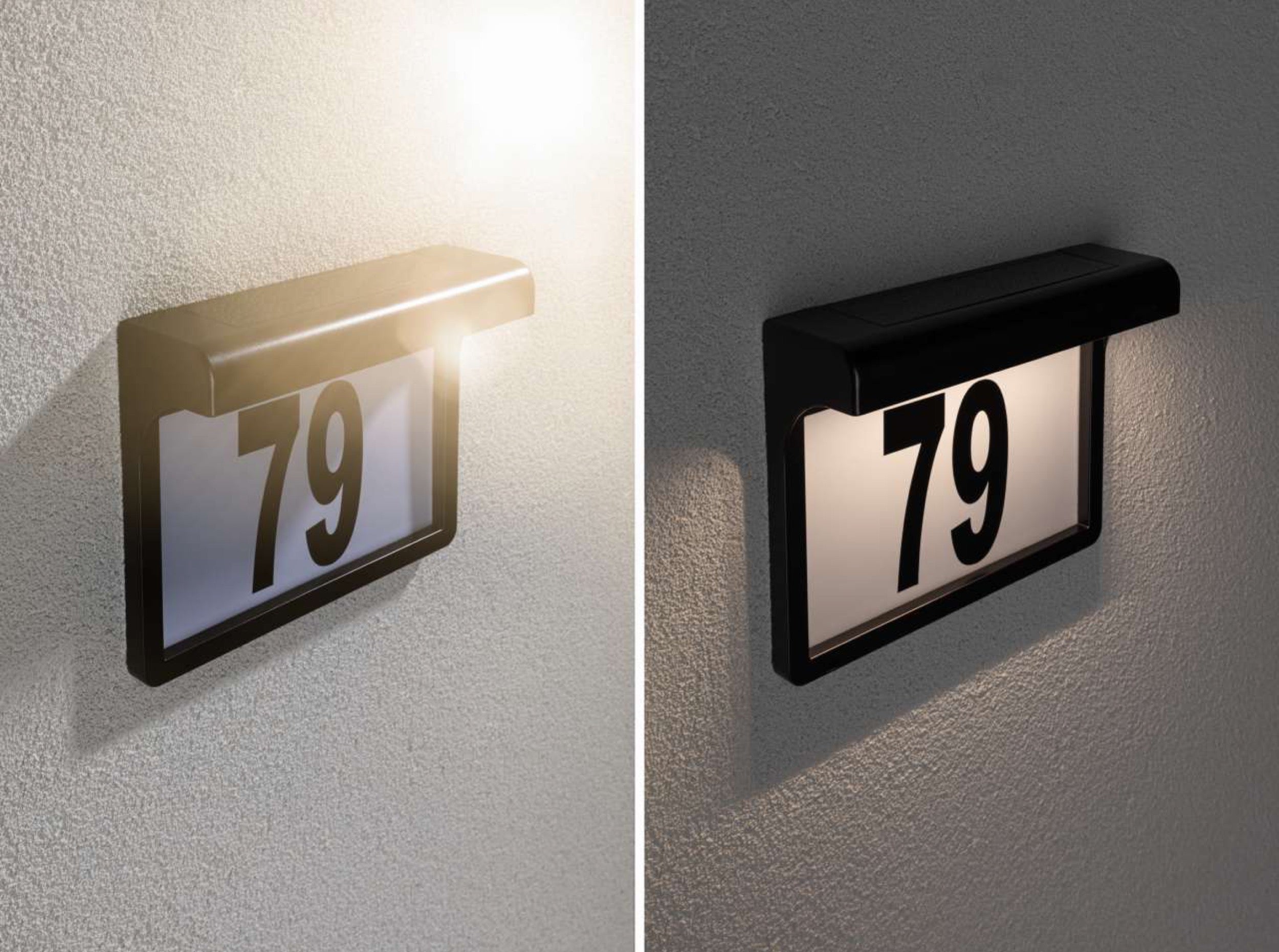 Kinkiet solarny Dayton LED z numerem domu i czujnikiem zamierzchu czarny
