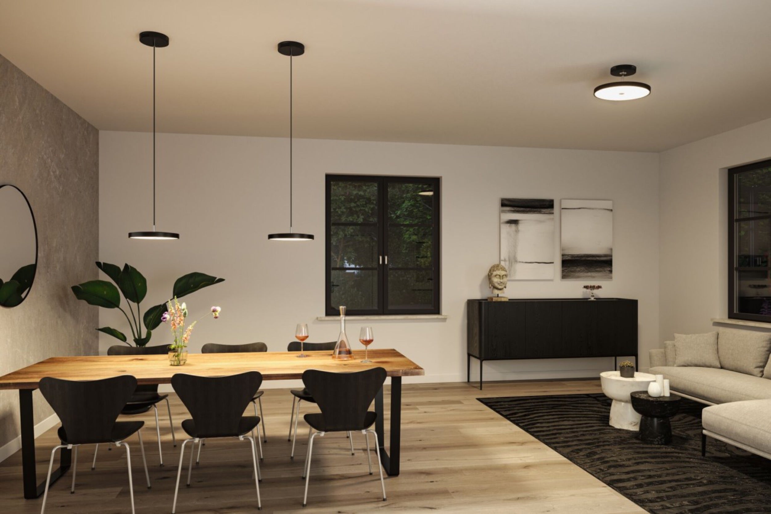 Lampa wisząca Hildor LED czarny mat