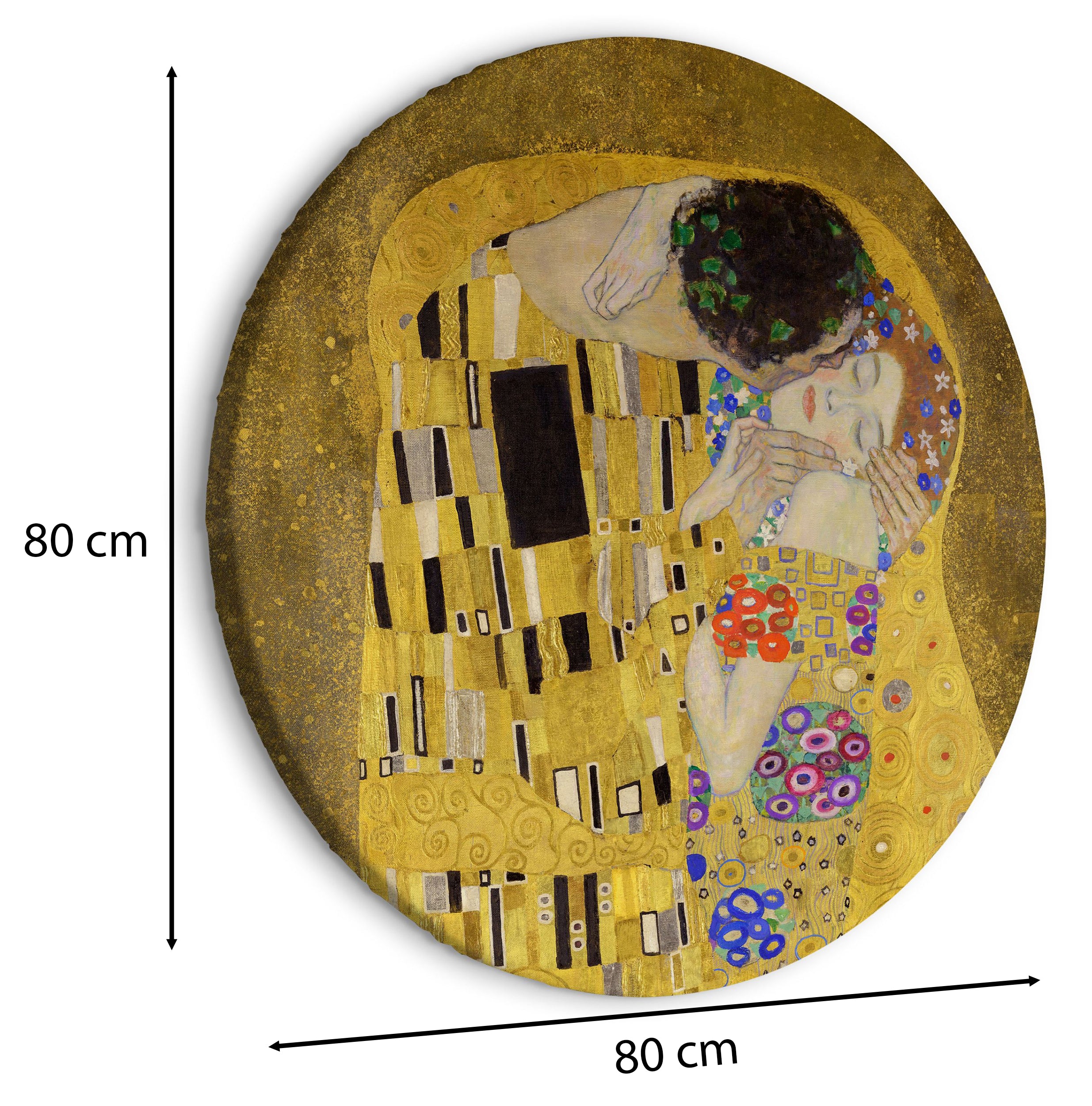 Obraz okrągły Pocałunek Gustav Klimt średnica 80 cm