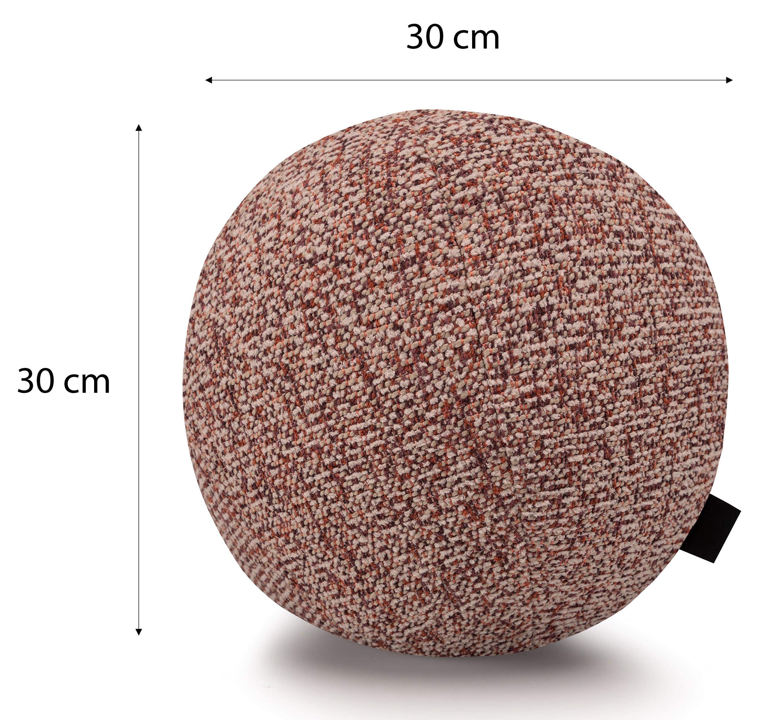 Poduszka-piłeczka Complive okrągła średnica 30 cm ceglana plecionka