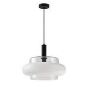 Lampa wisząca Brizi czarna E27 40W z mrożonym kloszem