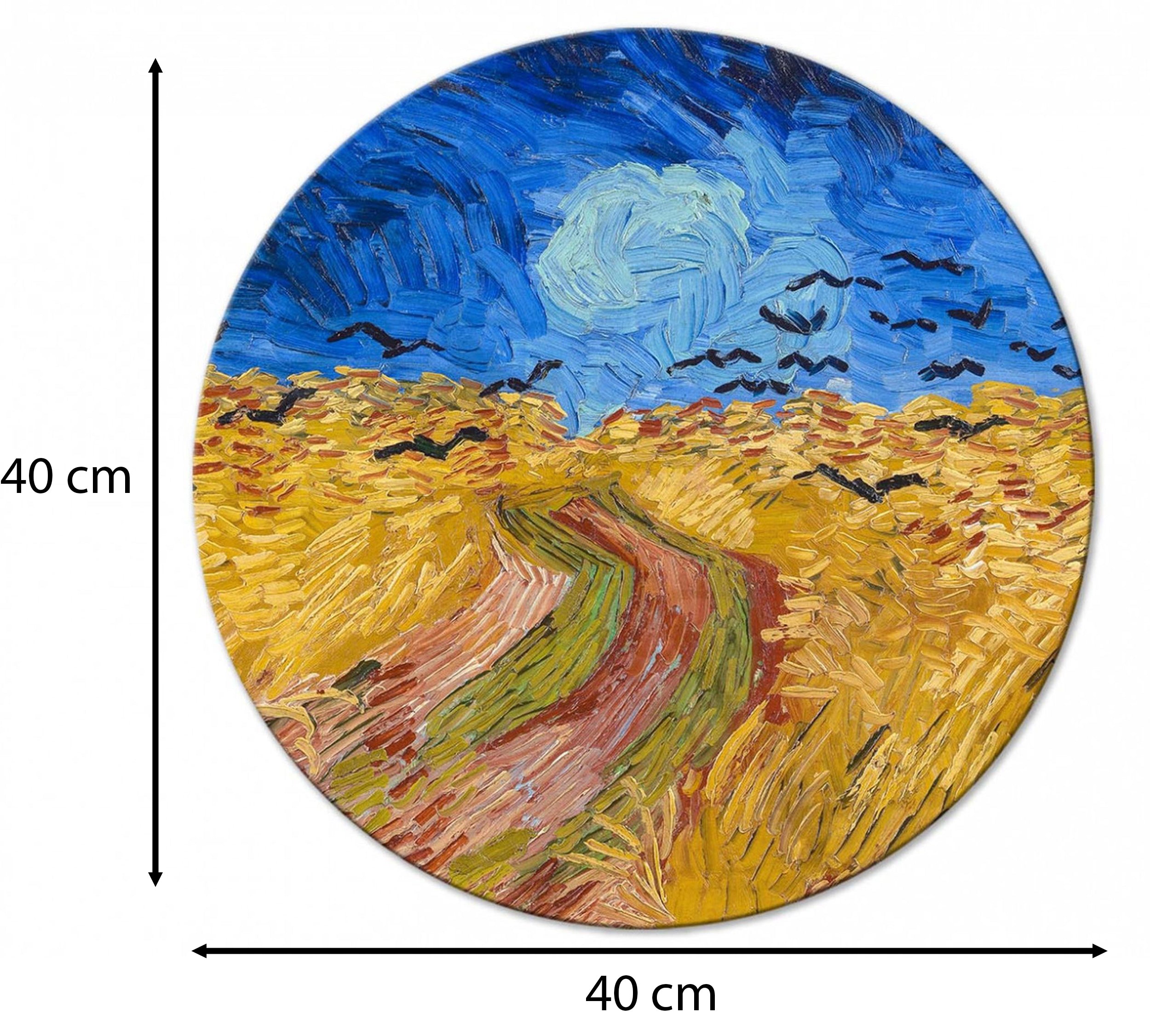 Obraz okrągły Pole pszenicy z krukami Vincent van Gogh średnica 40 cm