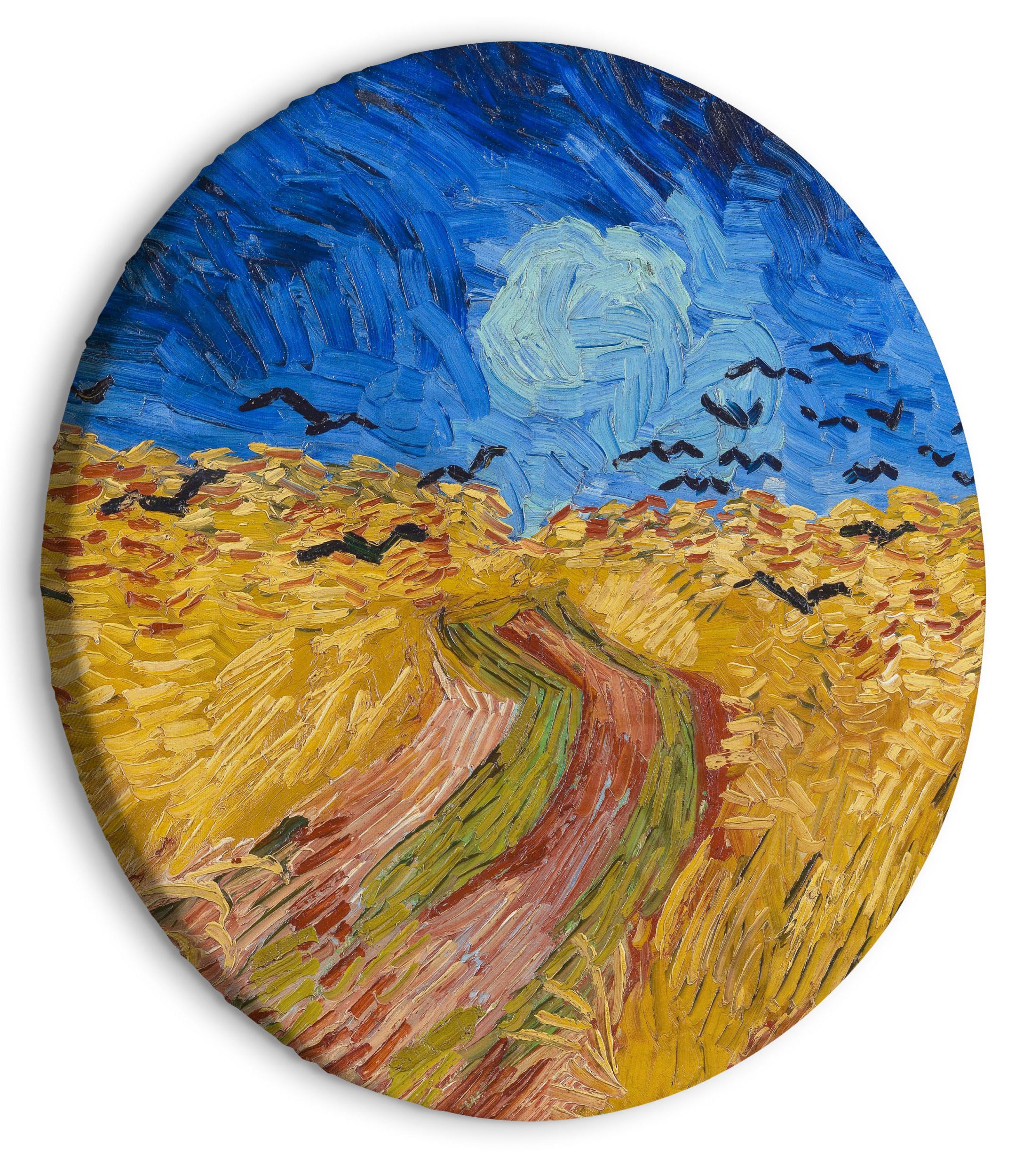 Obraz okrągły Pole pszenicy z krukami Vincent van Gogh średnica 60 cm