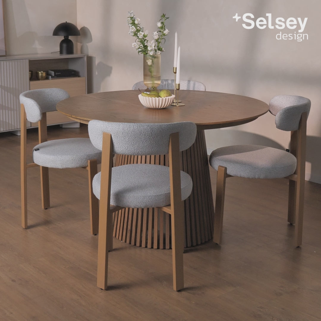 Załaduj wideo: Stół rozkładany Formisty 120-200x120 cm lamele dąb naturalny