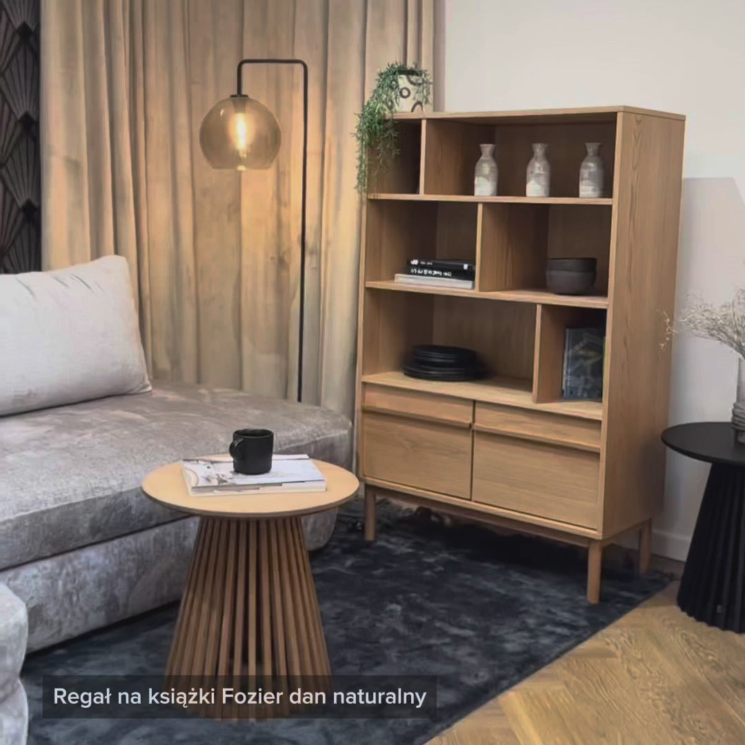Załaduj wideo: Regał na książki Fozier dąb naturalny