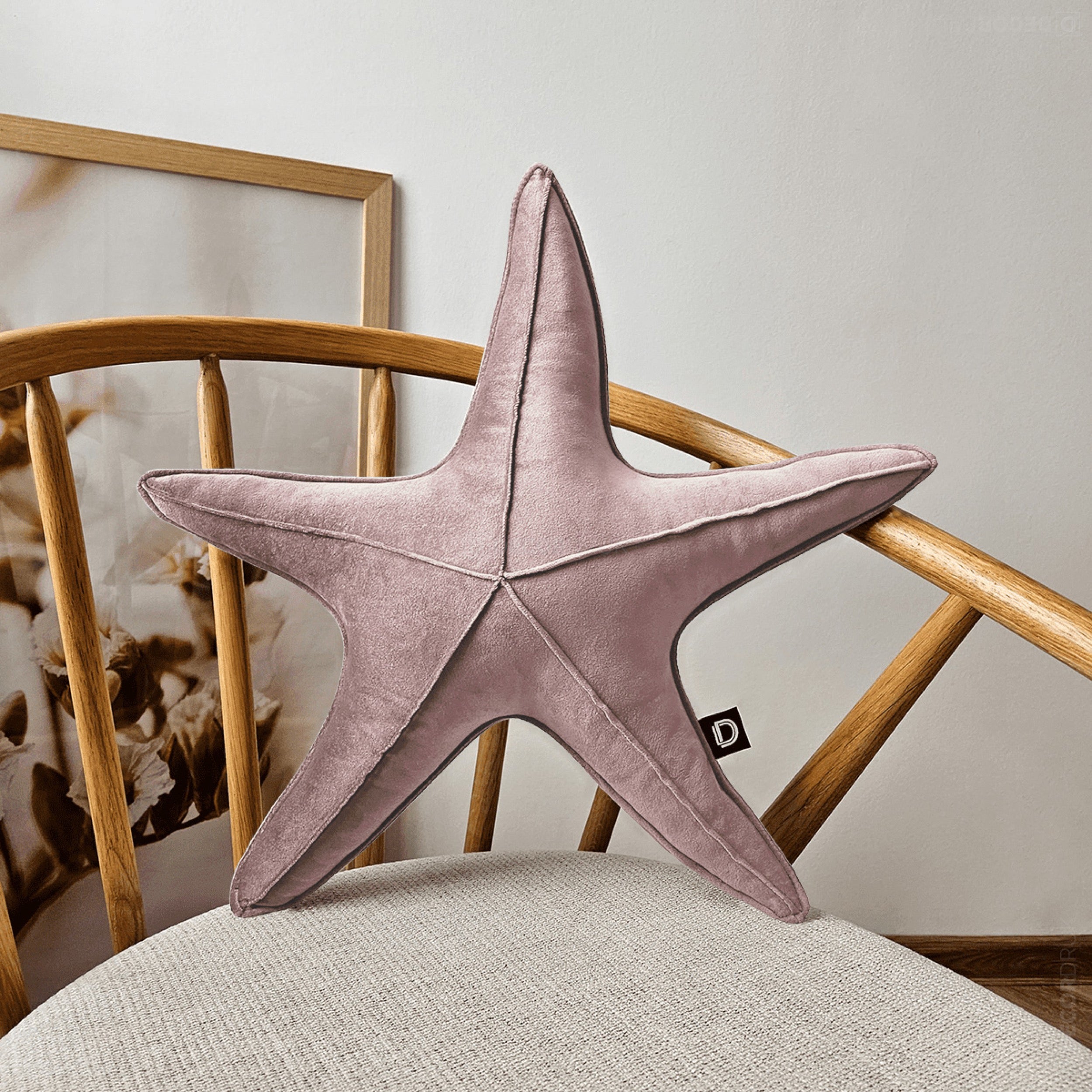 Poduszka dekoracyjna Velvet 50 cm rozgwiazda jasny róż