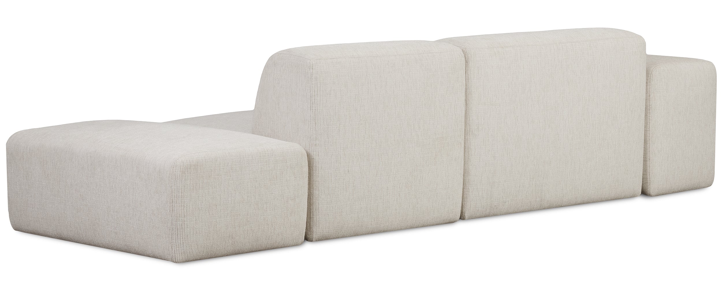 Sofa modułowa Pyllomi z pufą kremowa plecionka