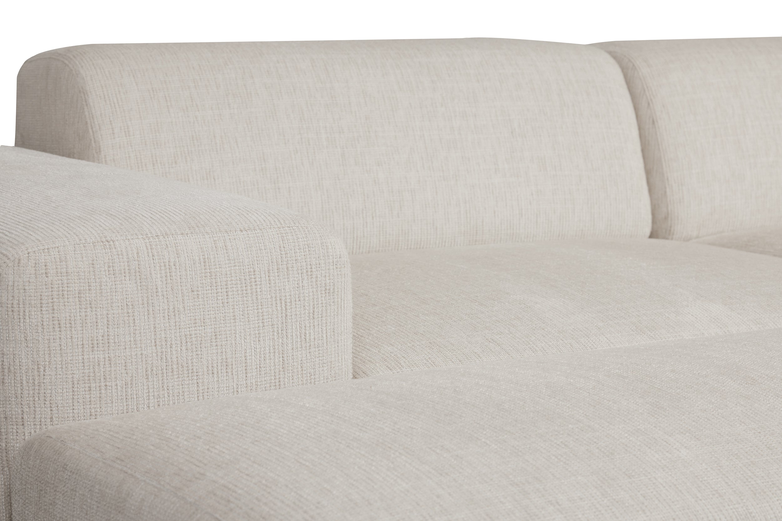 Sofa modułowa Pyllomi z pufą kremowa plecionka