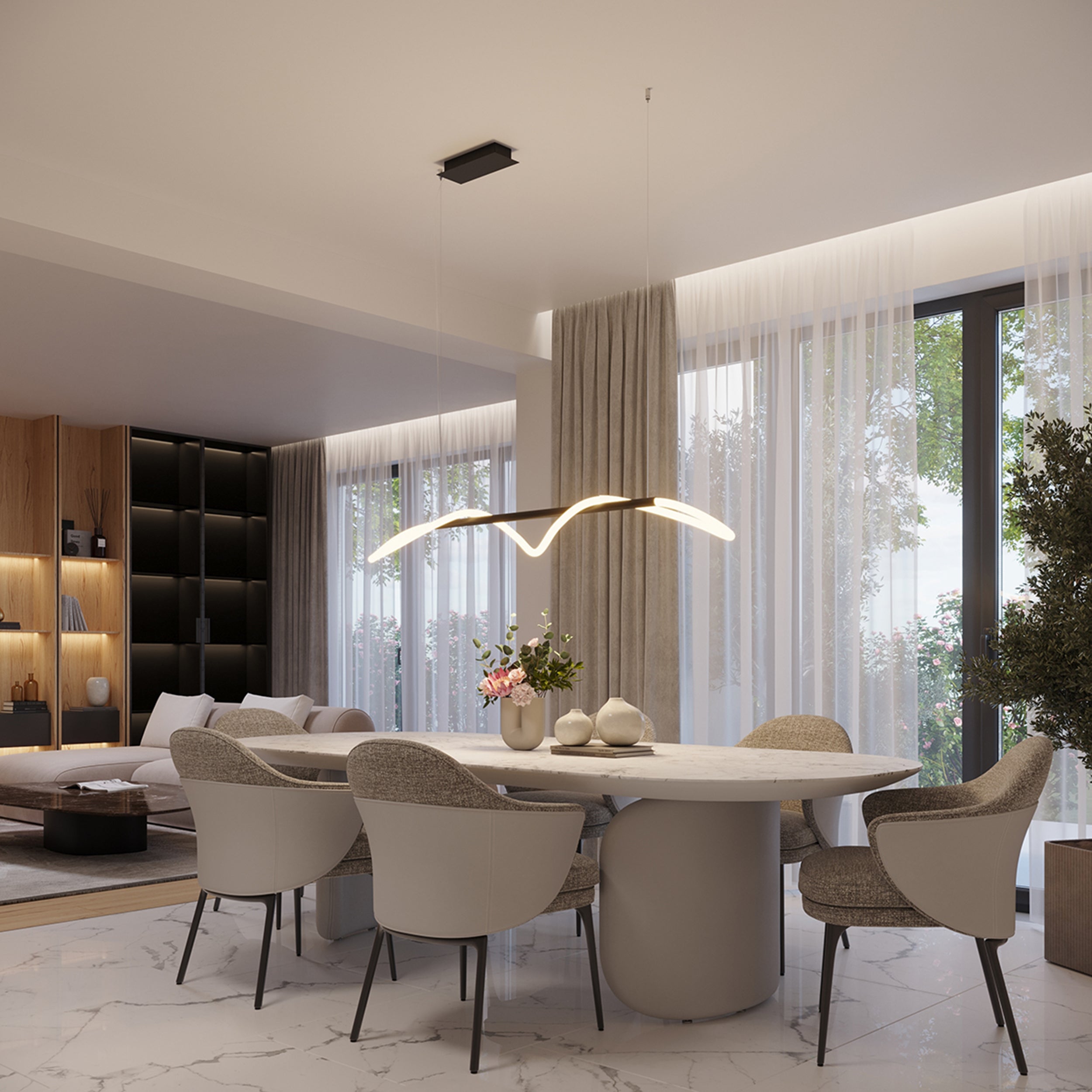 Lampa wisząca Quesses 148 cm czarna