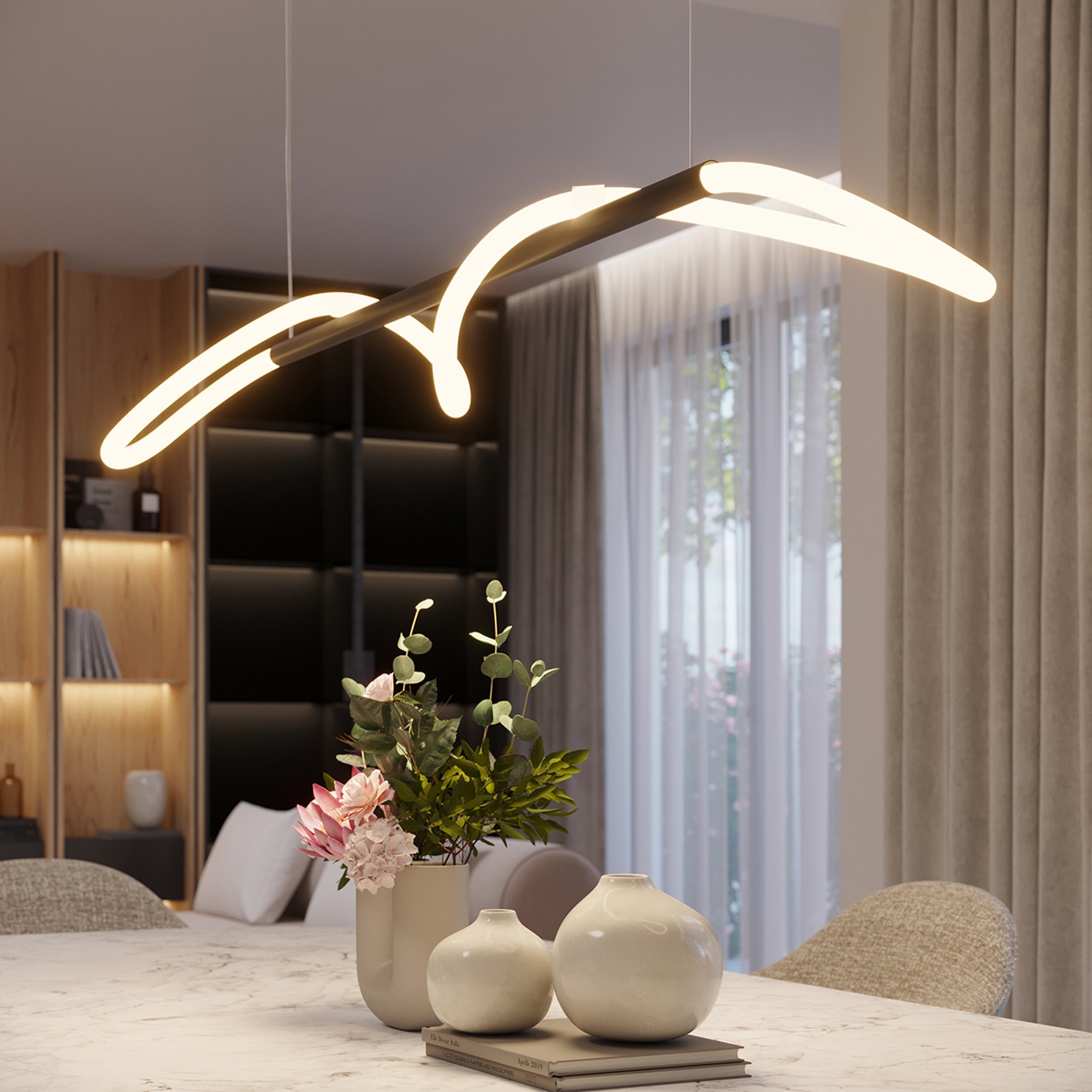 Lampa wisząca Quesses 148 cm czarna