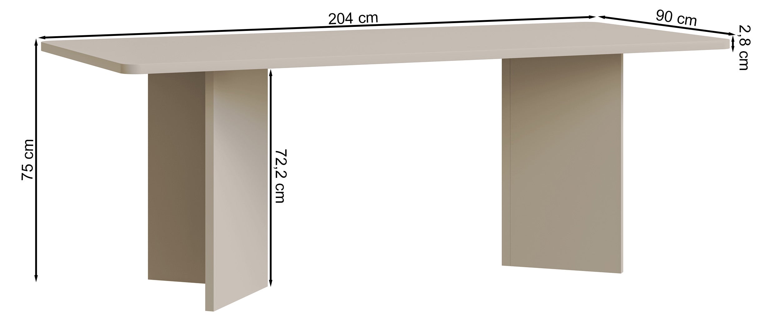 Stół do jadalni Qubeo 204x90 cm kaszmir