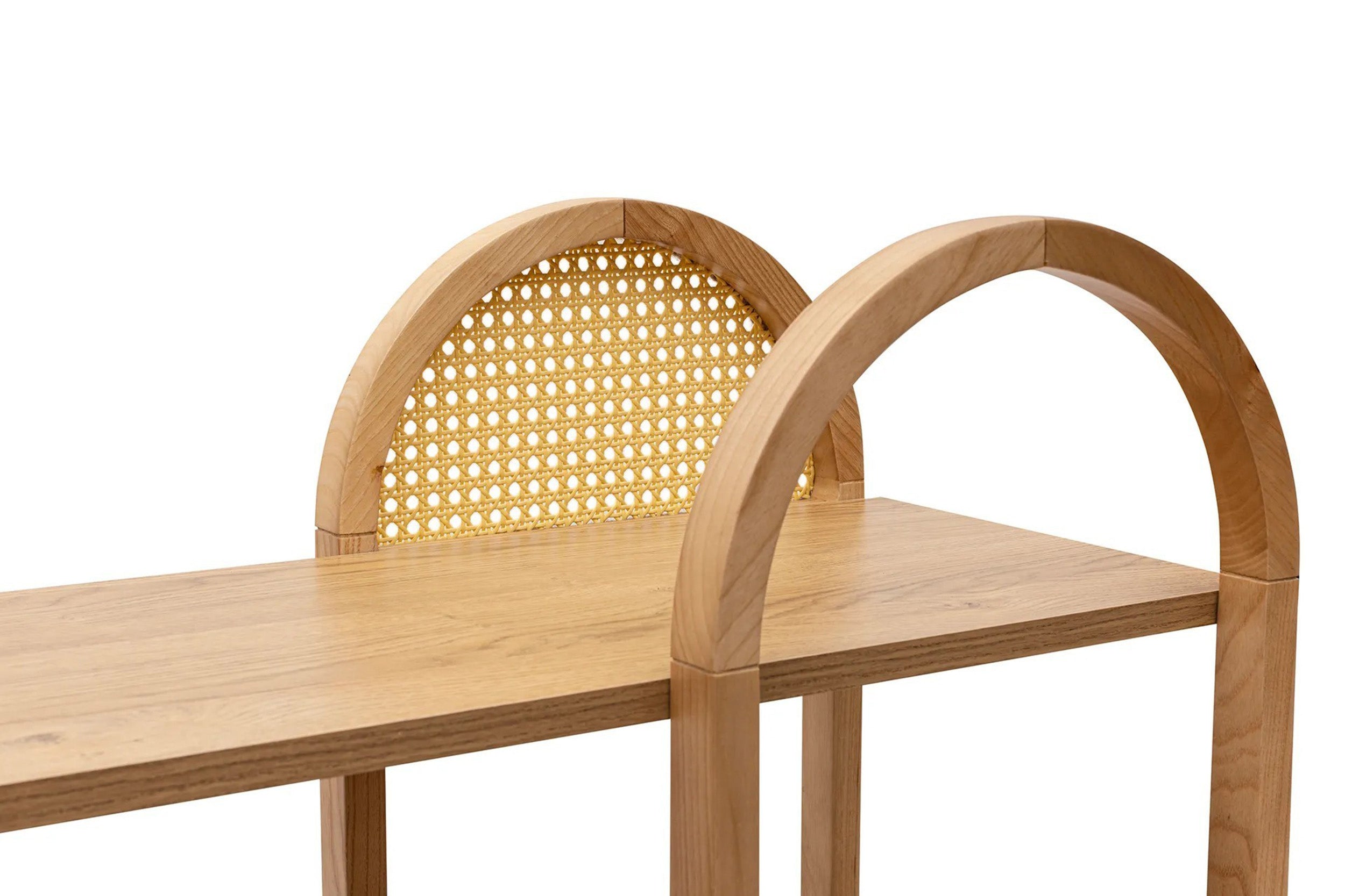 Regał Crattale 160x120 cm z rattanowymi akcentami w kolorze naturalnym