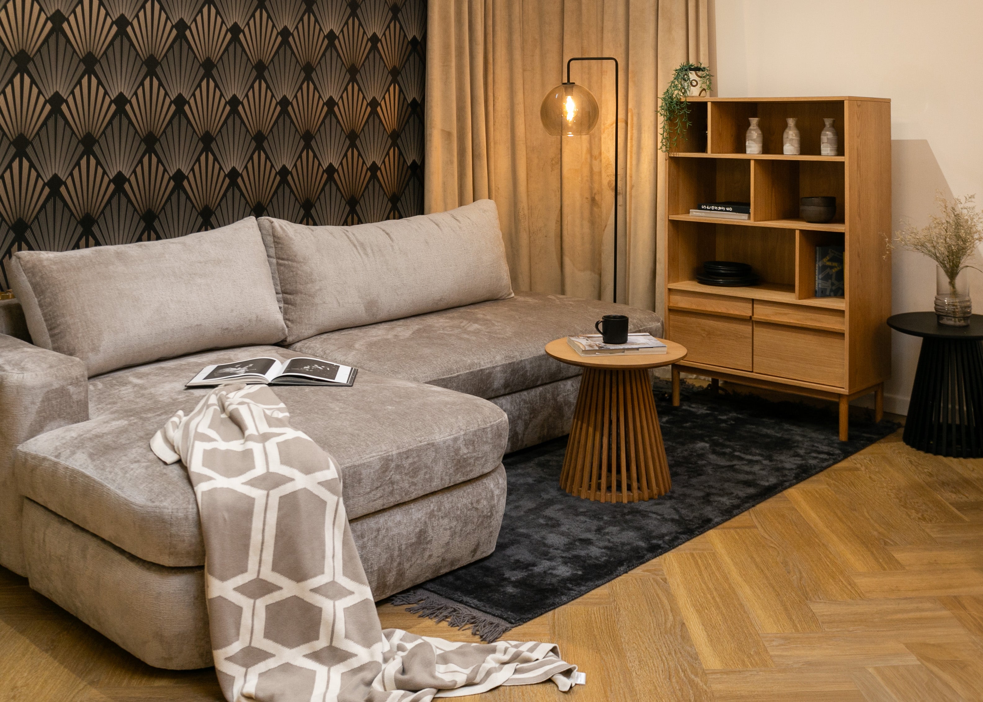 Regał na książki Fozier dąb naturalny