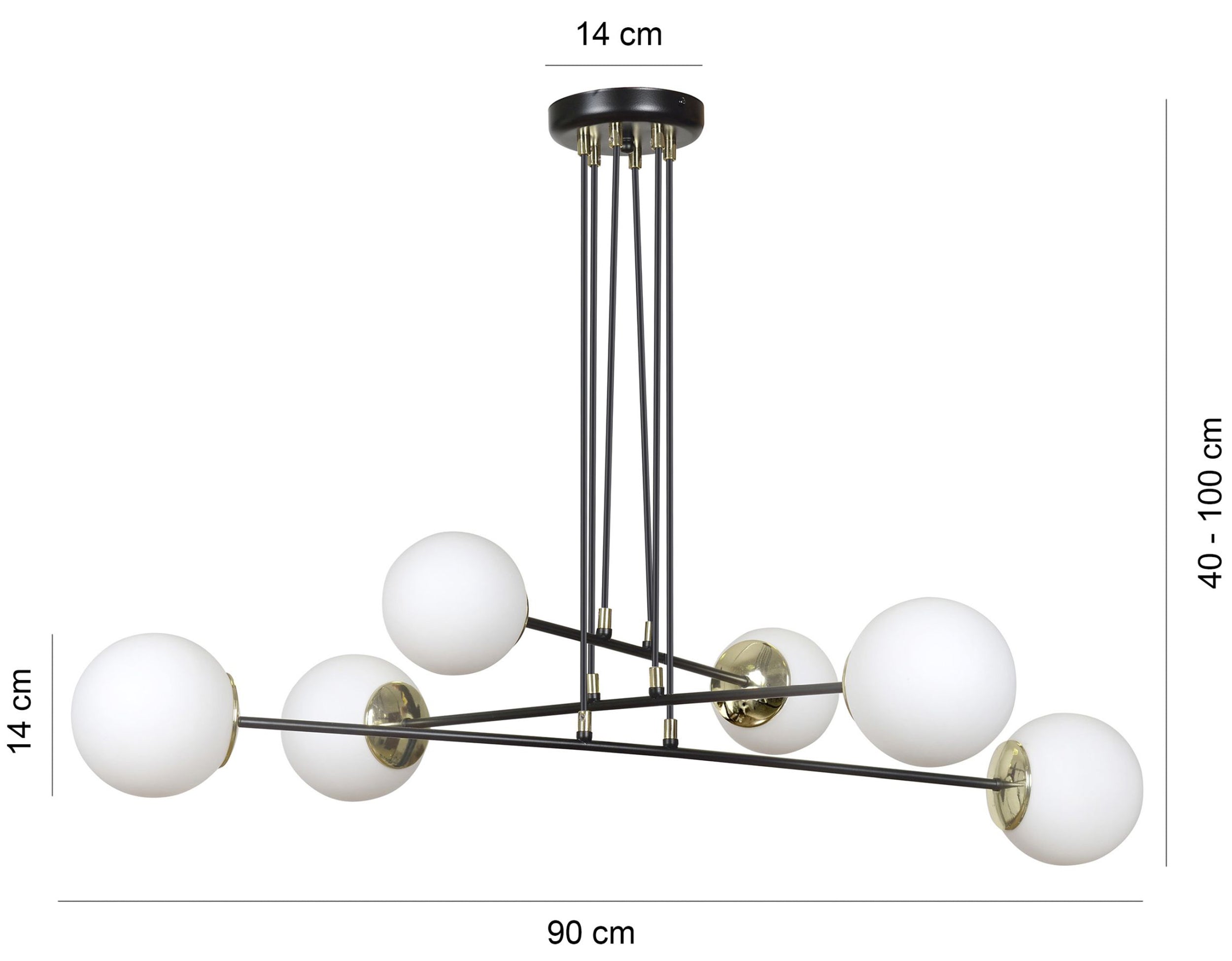 Lampa wisząca Rivarolo czarna x6