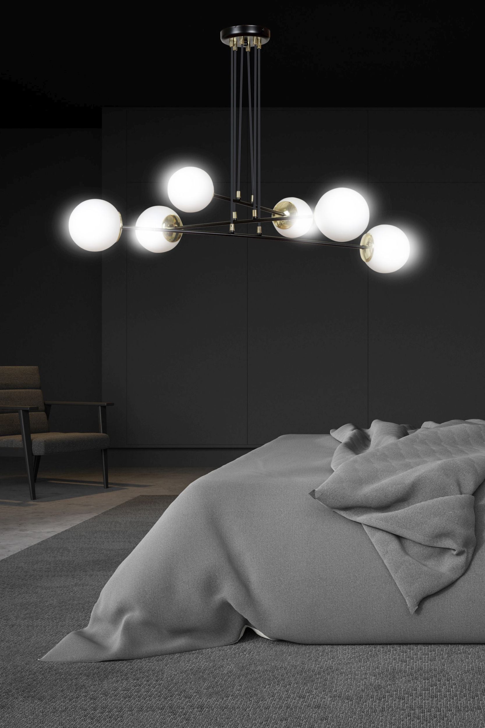 Lampa wisząca Rivarolo czarna x6