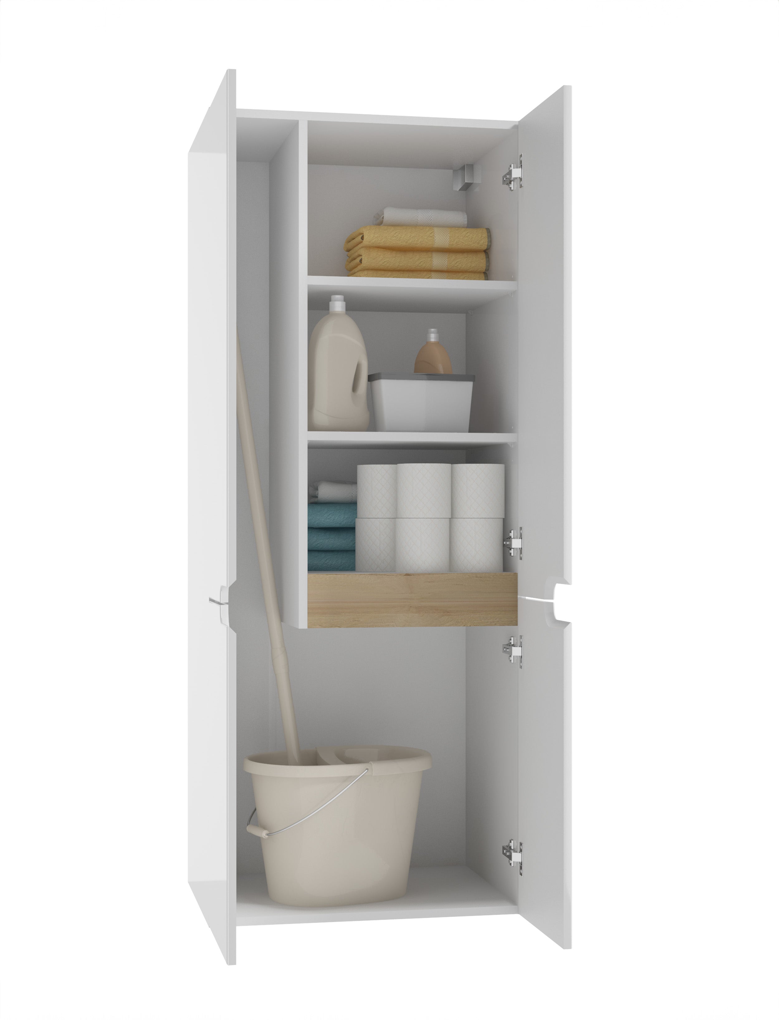 Szafka łazienkowa wisząca Saeli czterodrzwiowa 60x150x44 cm