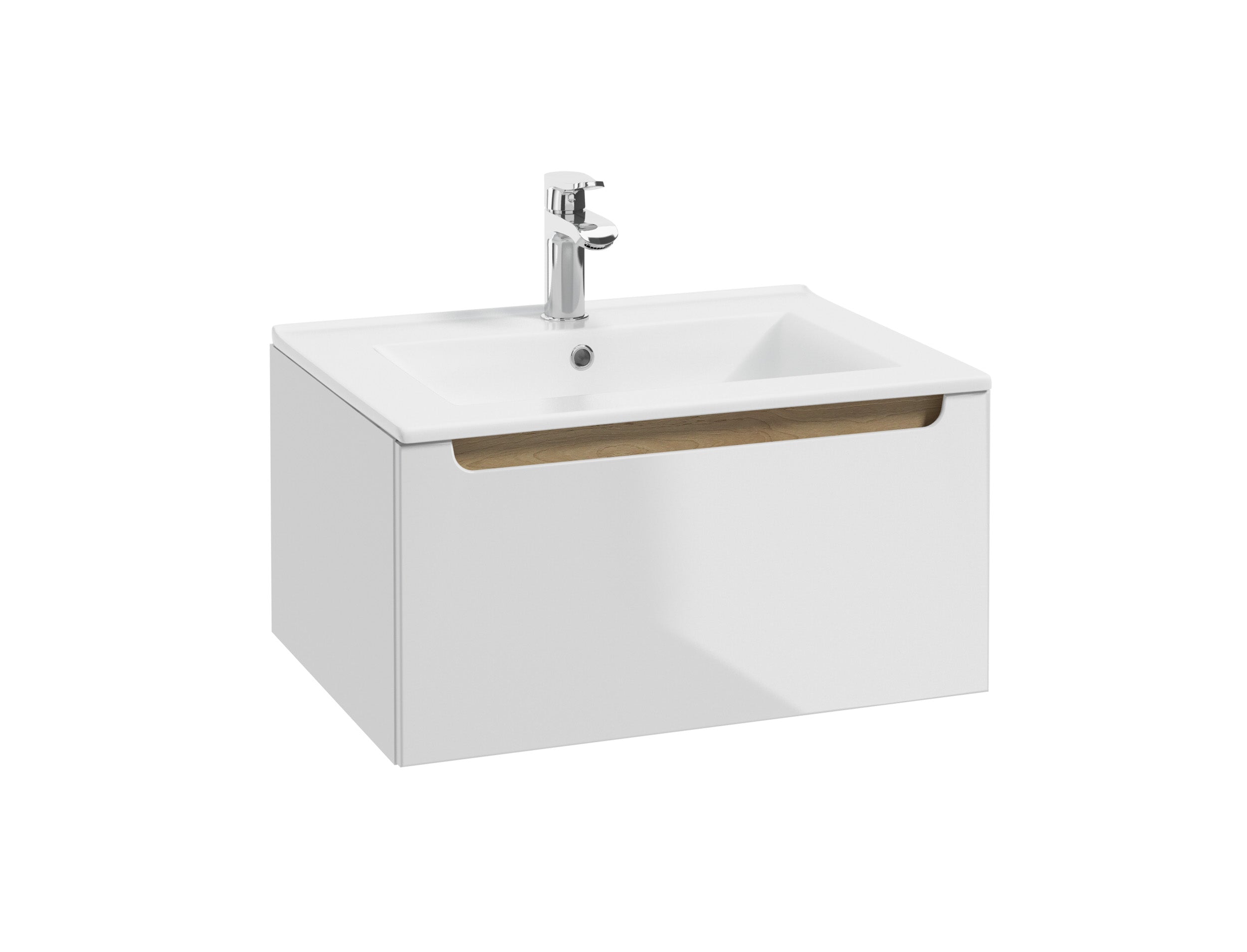 Szafka łazienkowa pod umywałkę wisząca Saeli z jedną szufladą 60x30x45 cm