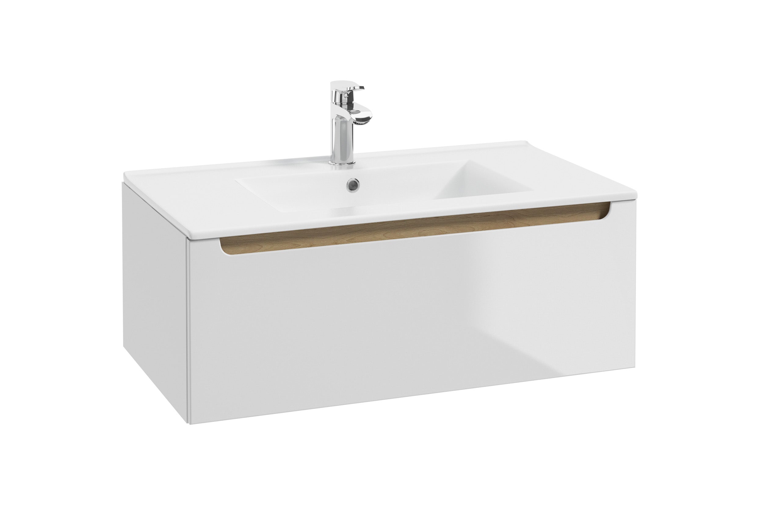 Szafka łazienkowa pod umywałkę wisząca Saeli z jedną szufladą 80x30x45 cm