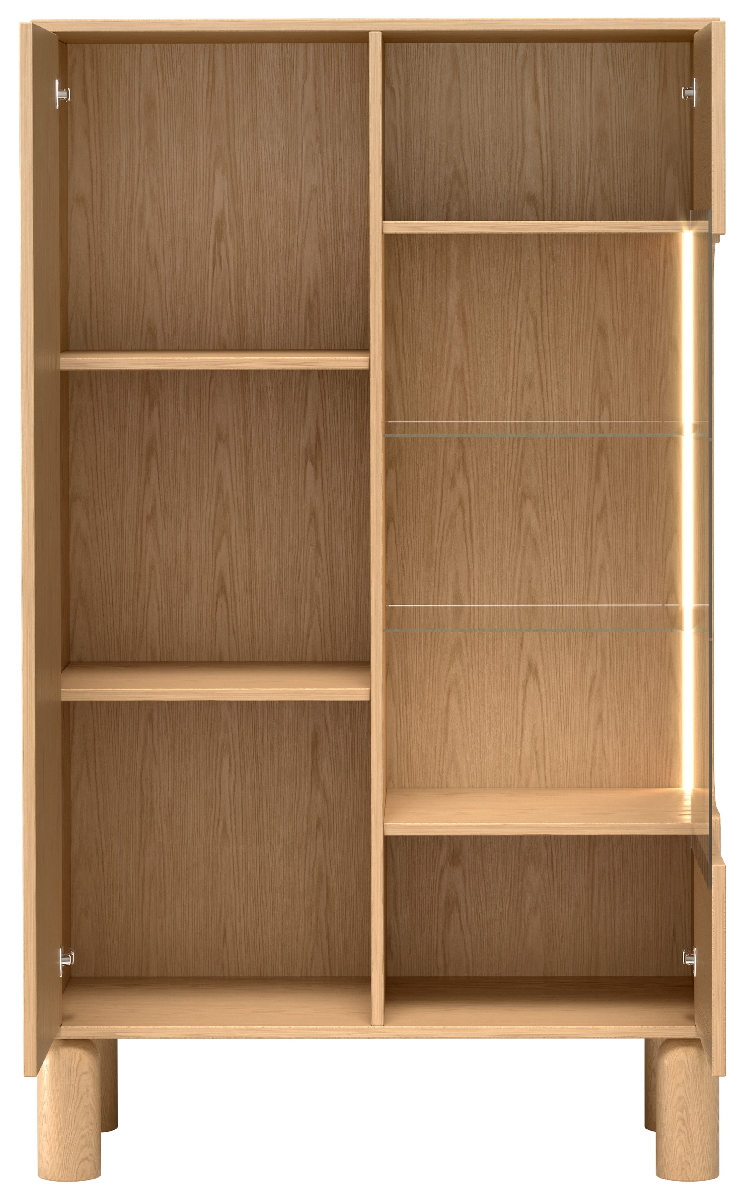 Witryna dwudrzwiowa Sanden z oświetleniem LED 89 cm dąb bookmatch
