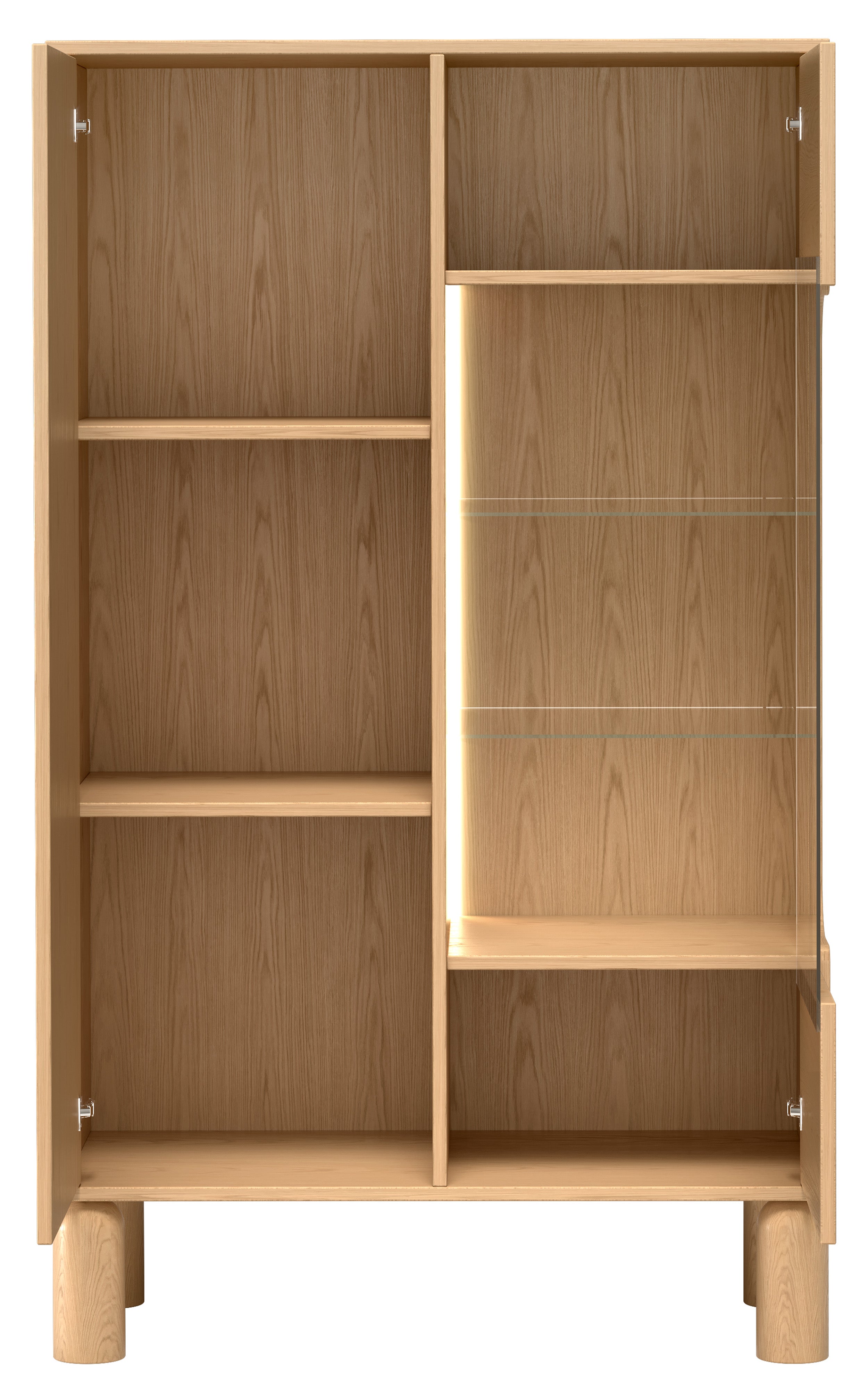 Witryna dwudrzwiowa Sanden z oświetleniem LED 89 cm dąb bookmatch