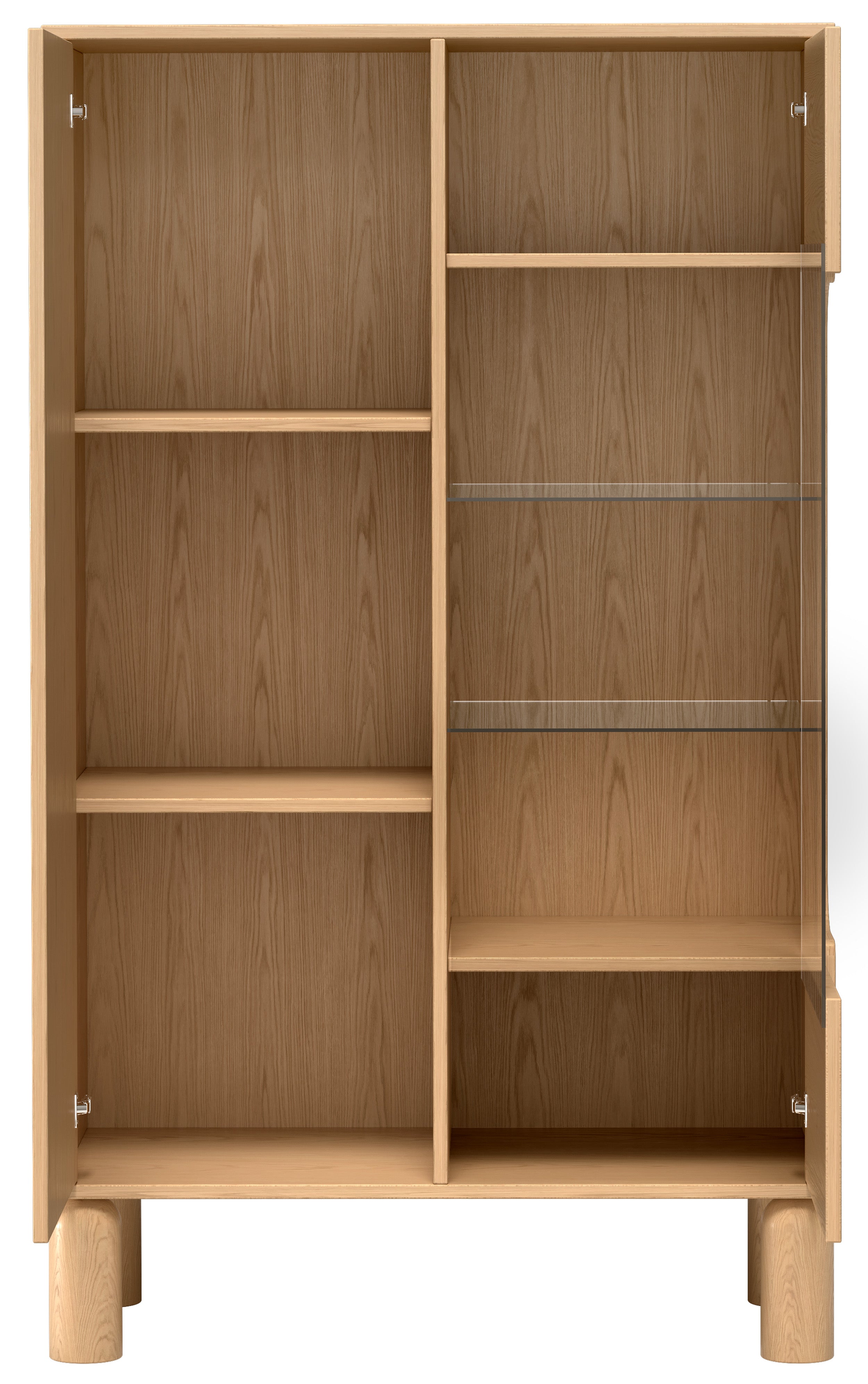 Witryna dwudrzwiowa Sanden z oświetleniem LED 89 cm dąb bookmatch
