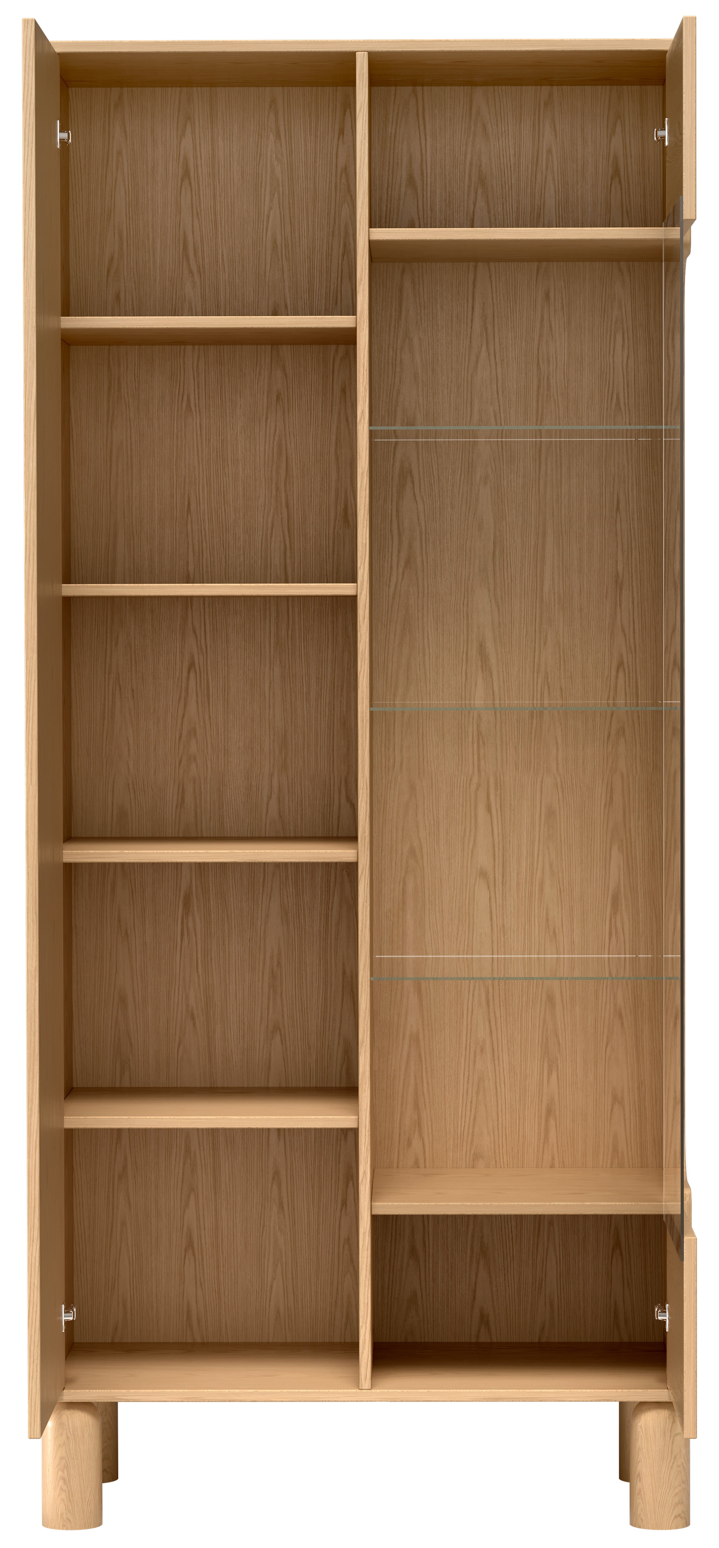 Witryna dwudrzwiowa Sanden wysoka z oświetleniem LED 89 cm dąb bookmatch