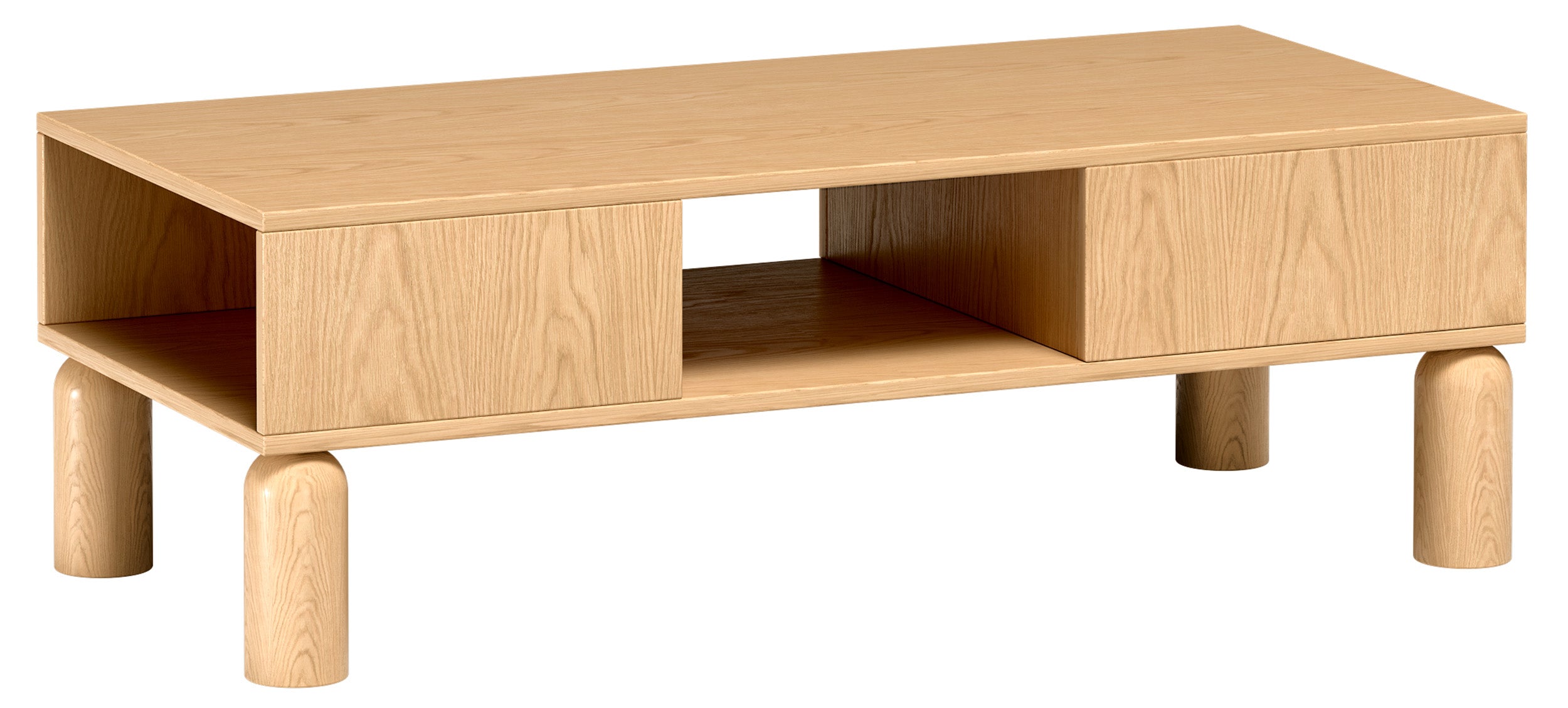 Stolik kawowy Sanden z szufladą 50x110 cm dąb bookmatch