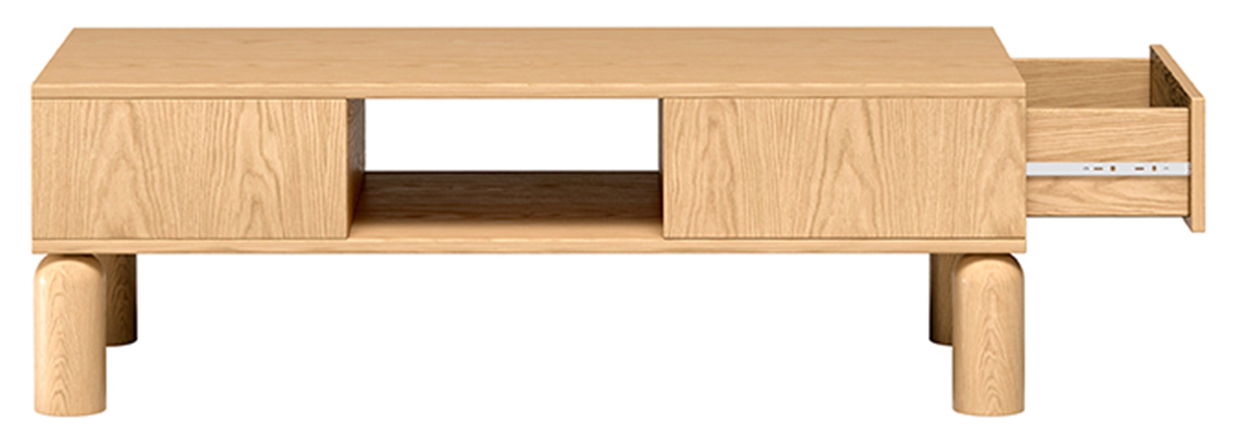 Stolik kawowy Sanden z szufladą 50x110 cm dąb bookmatch