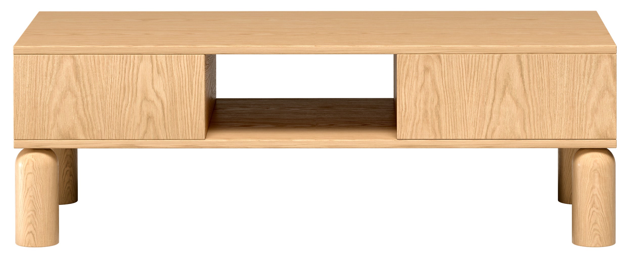 Stolik kawowy Sanden z szufladą 50x110 cm dąb bookmatch
