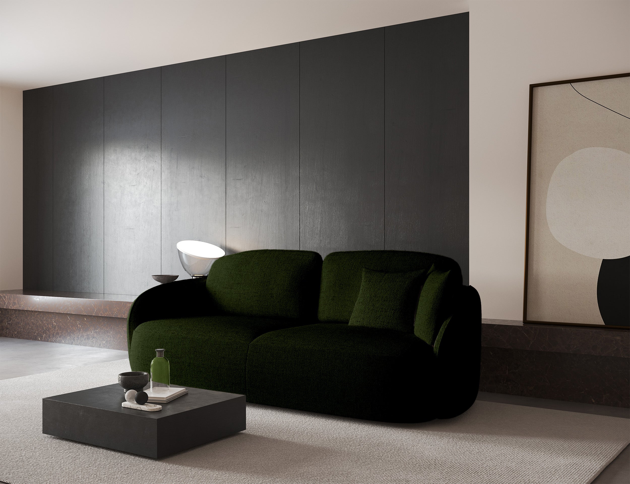 Kanapa rozkładana trzyosobowa Savoy z pojemnikiem oliwkowa plecionka