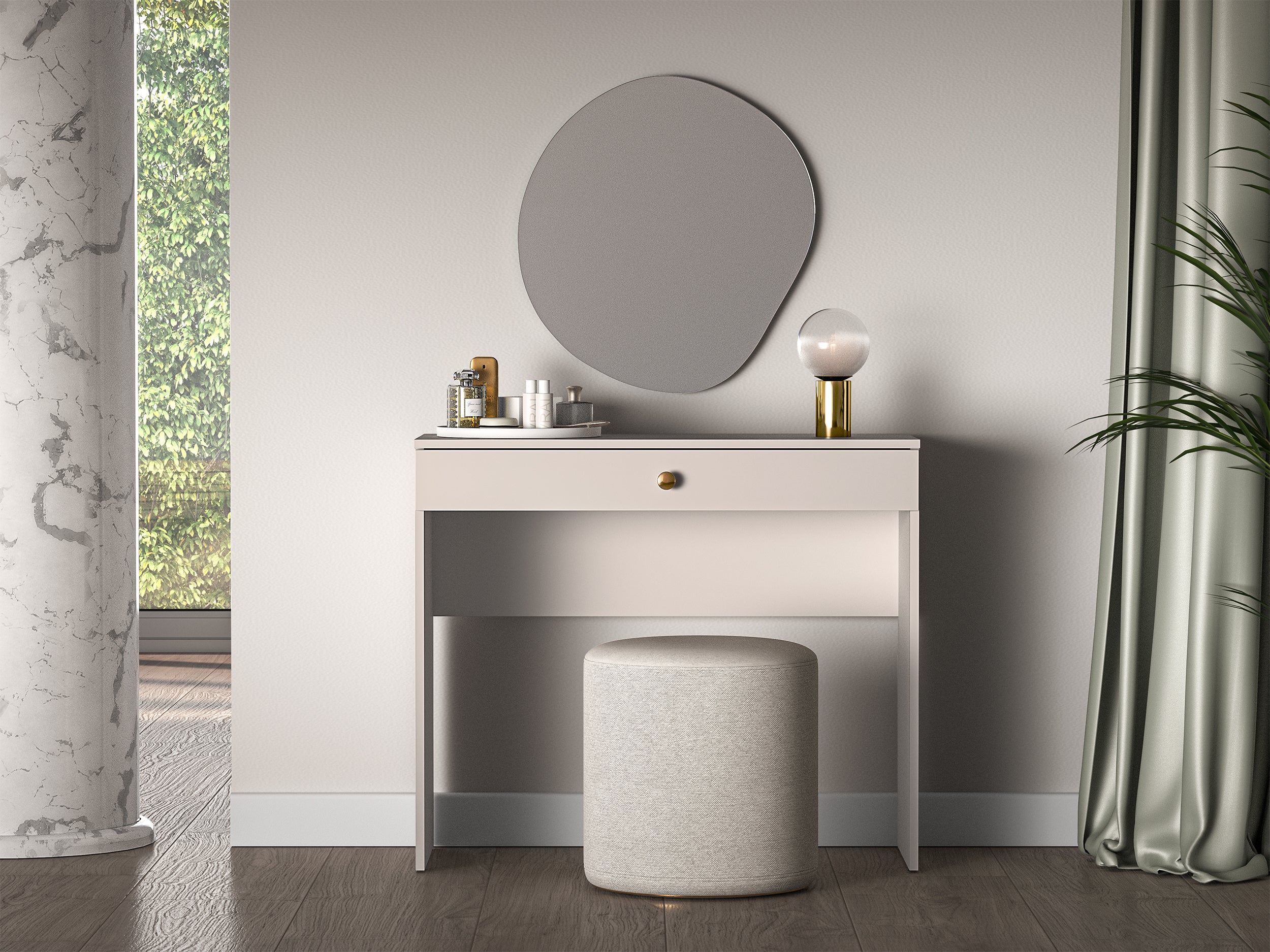 Toaletka Selgin z szufladą 100 cm szary beż