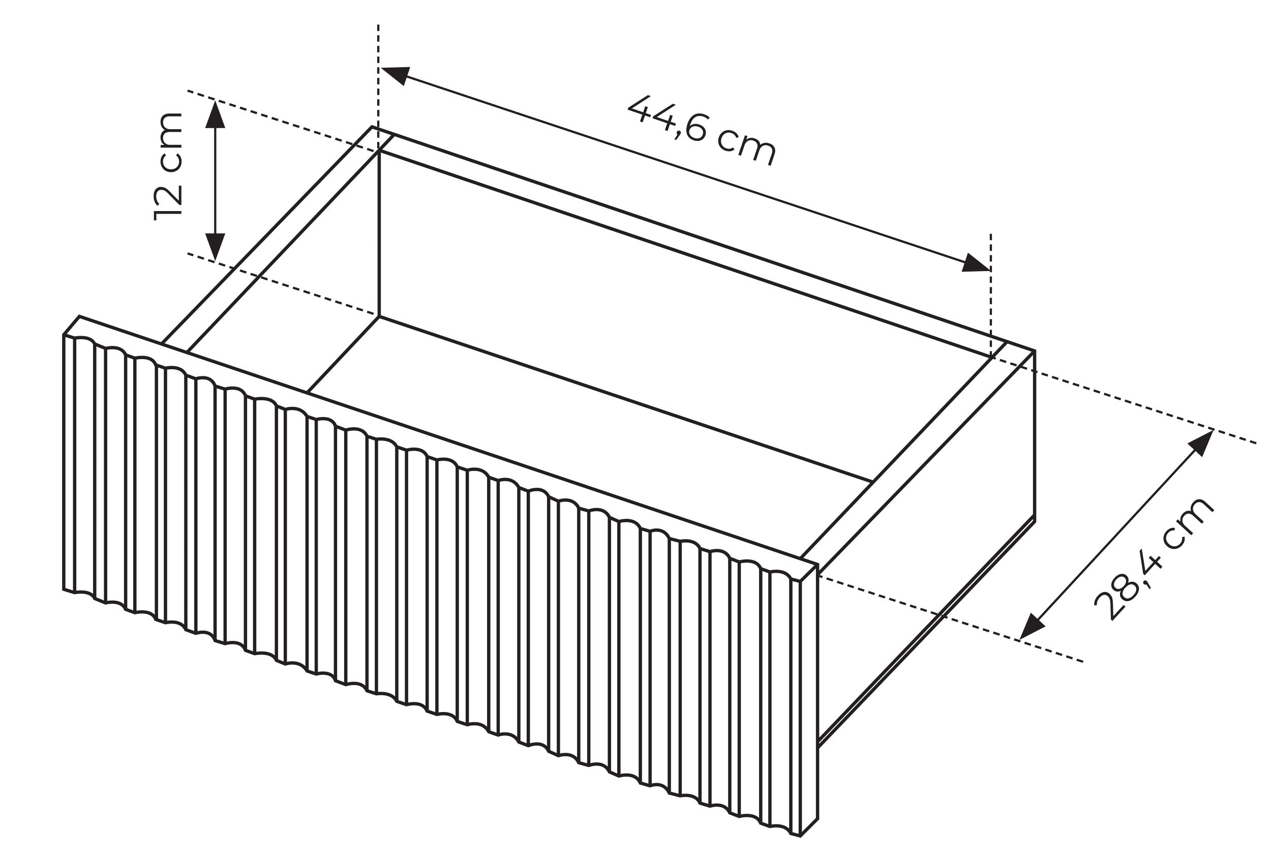 Komoda dwudrzwiowa Falsetto z ryflowanymi frontami i trzema szufladami 154 cm czarna