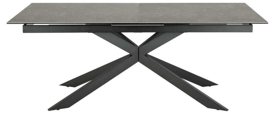Stół do jadalni Shimess ceramiczny blat o wzorze czarnego betonu 200-240 cm