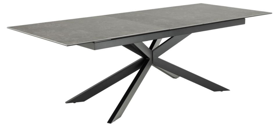 Stół do jadalni Shimess ceramiczny blat o wzorze czarnego betonu 200-240 cm