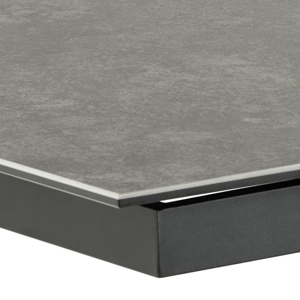 Stół do jadalni Shimess ceramiczny blat o wzorze czarnego betonu 200-240 cm