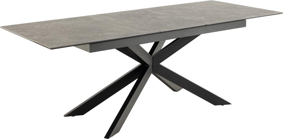 Stół do jadalni Shimess ceramiczny blat o wzorze czarnego betonu 168-210 cm