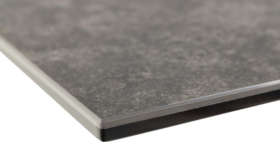 Stół do jadalni Shimess ceramiczny blat o wzorze czarnego betonu 168-210 cm