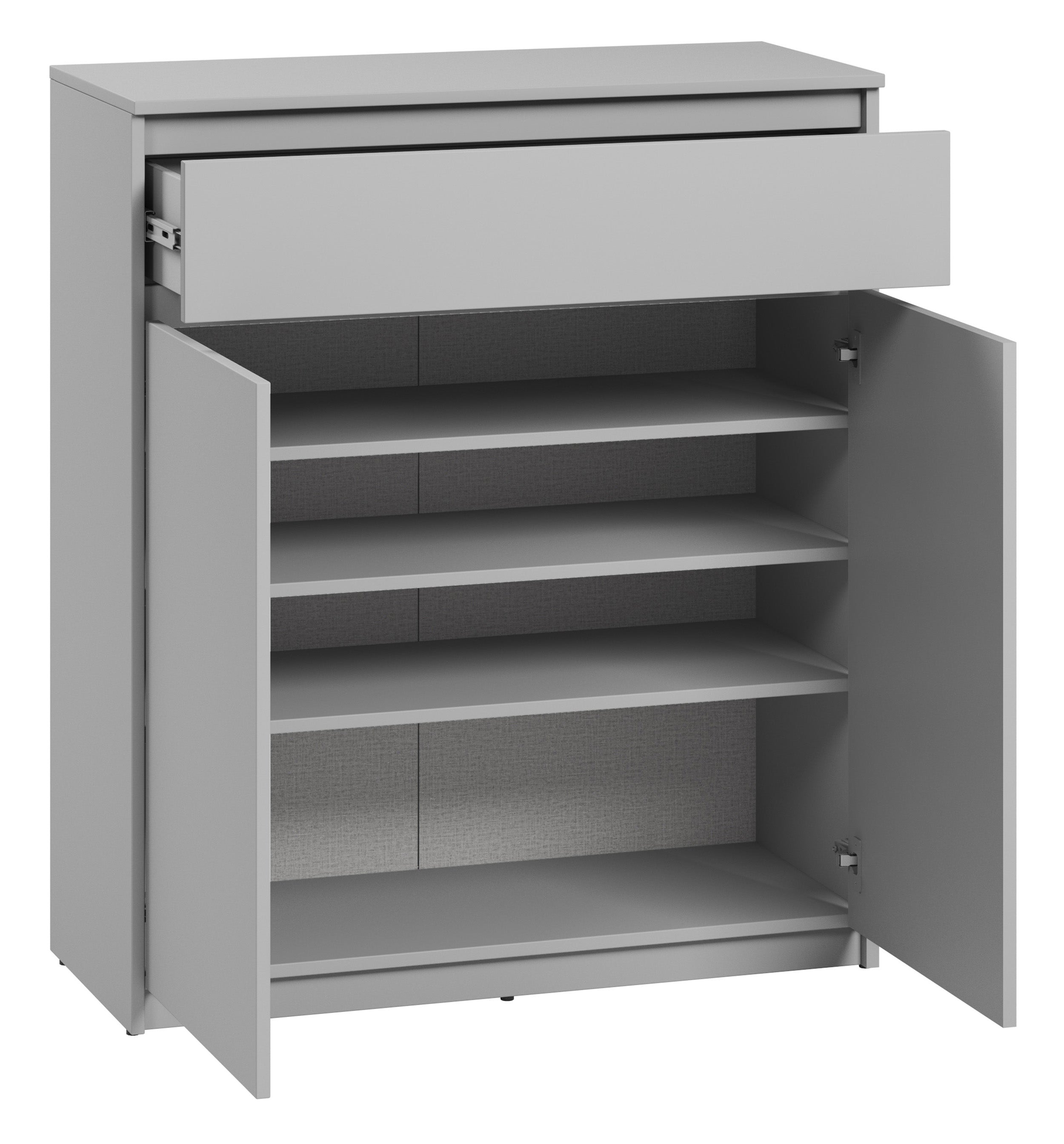 Komoda dwudrzwiowa Simply z szufladą 92 cm szara