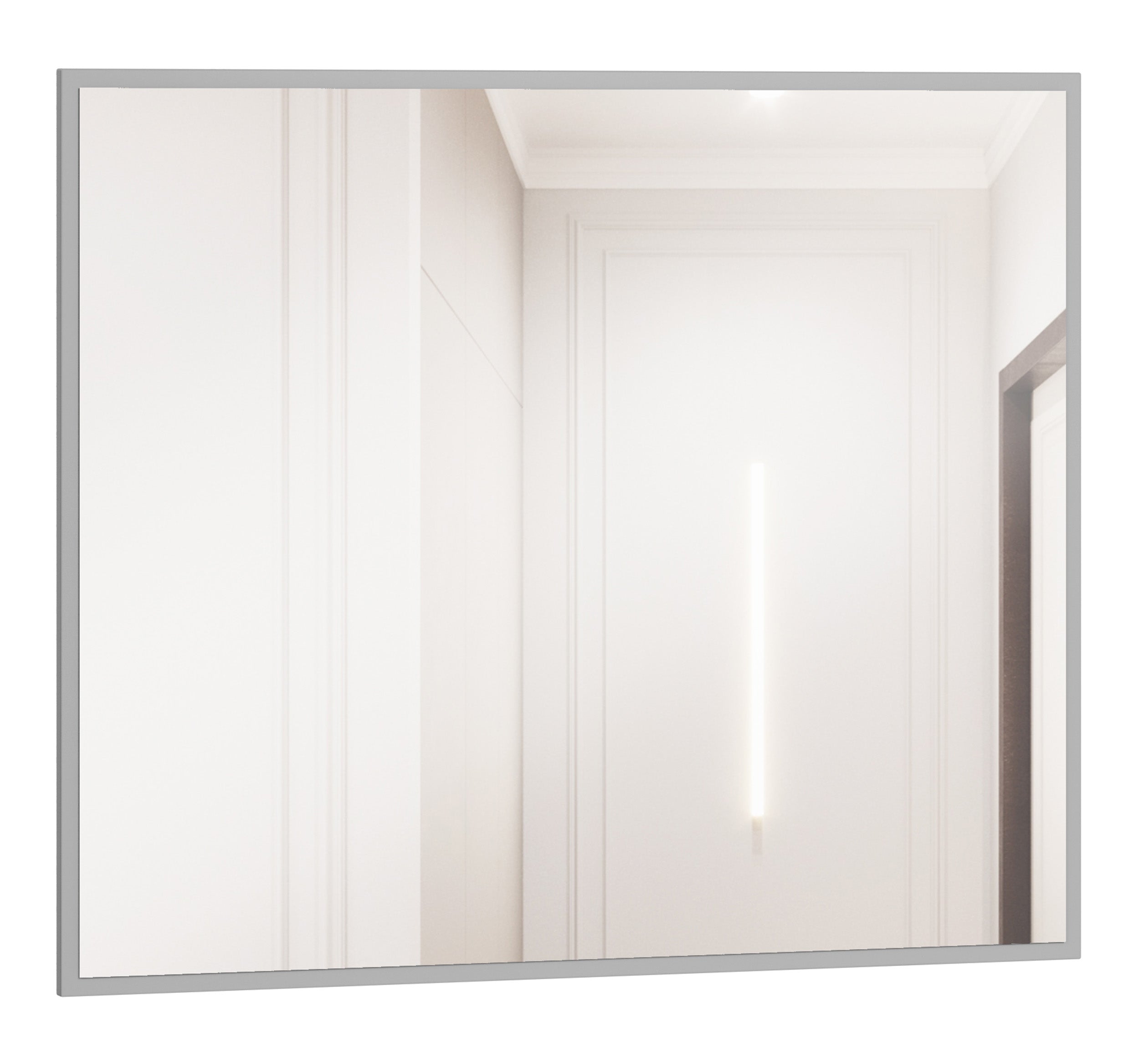 Lustro ścienne Simply prostokątne 92x77 cm w szarej ramie