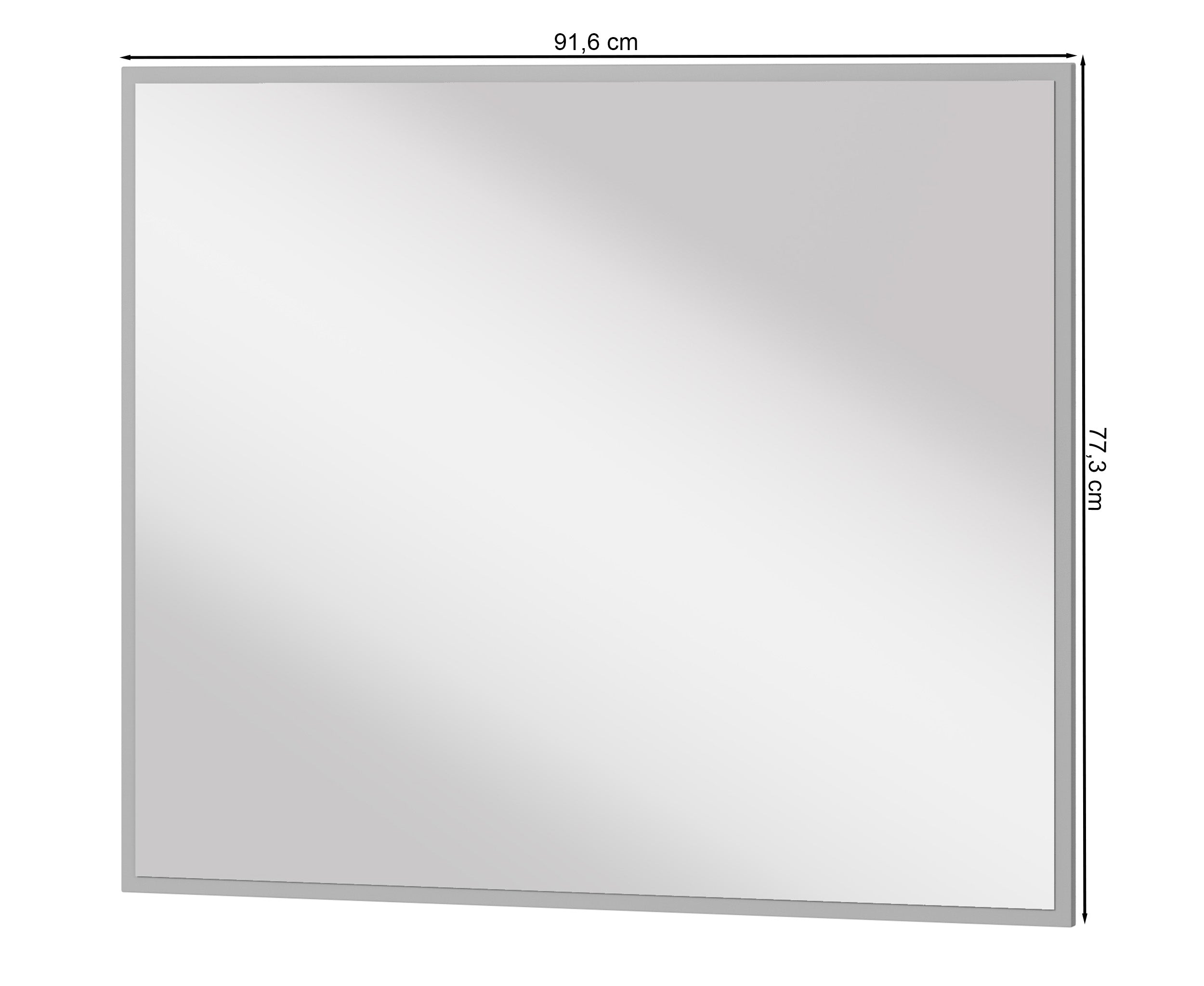 Lustro ścienne Simply prostokątne 92x77 cm w szarej ramie