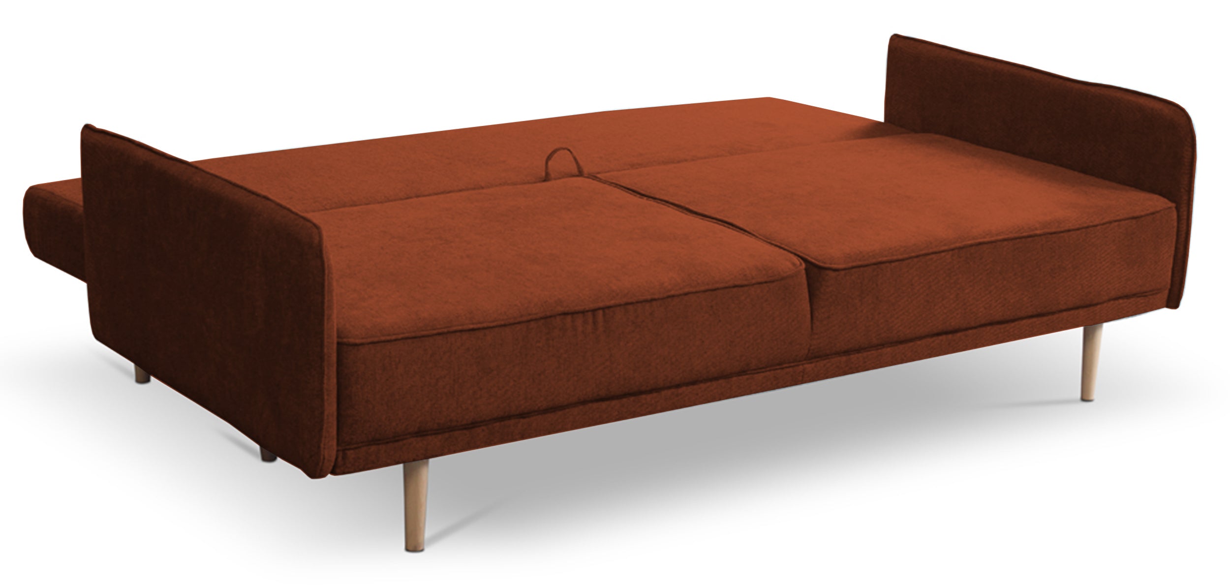 Kanapa rozkładana trzyosobowa Spider ruda welur hydrofobowy