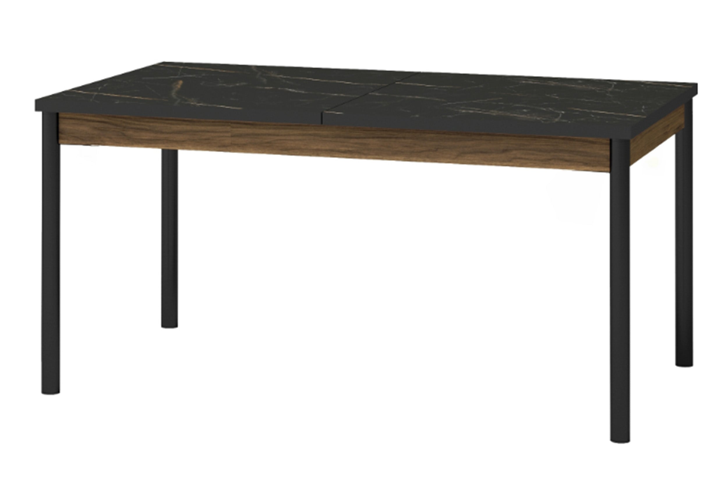 Stół rozkładany Prestigo 160-240x90 cm orzech warmia/czarny/san sebastian