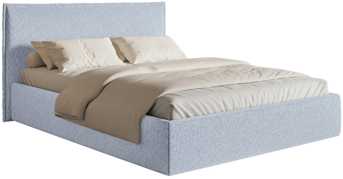 Łóżko tapicerowane 140x200 cm Softie Slim błękitne szenil