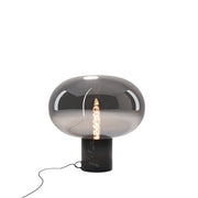 Lampa stołowa Moonstone dymione szkło czarny marmur