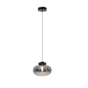 Lampa wisząca Moonstone dymione szkło czarny marmur