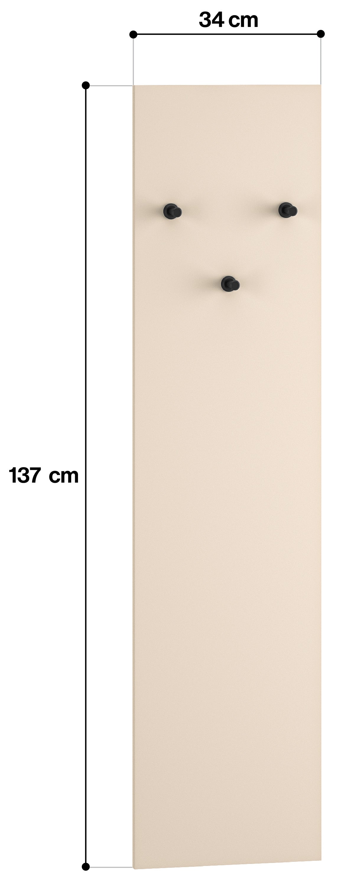 Wieszak ścienny Caletto 34 cm beżowy