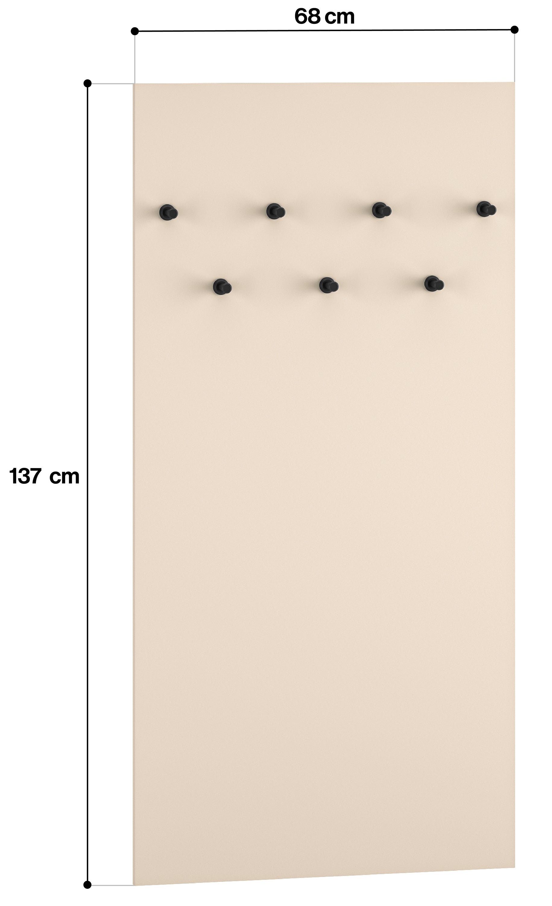 Wieszak ścienny Caletto 68 cm beżowy