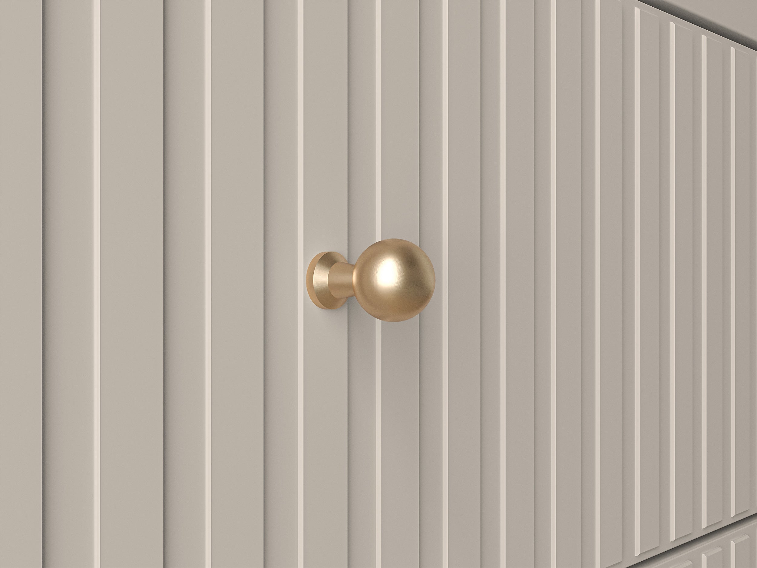 Szafa trzydrzwiowa Caletto 150 cm z dwiema szufladami ozdobne lamele beżowa