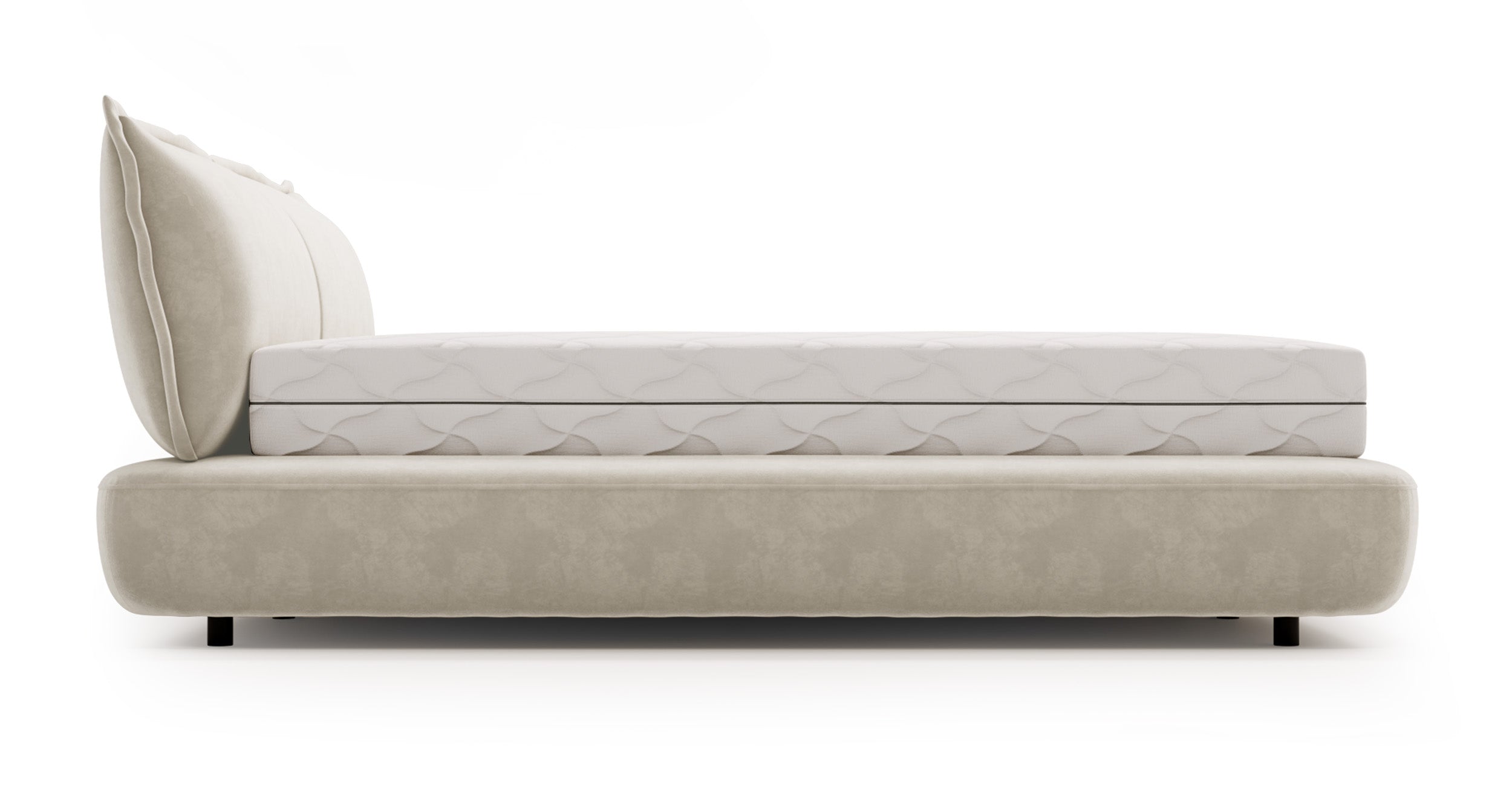 Łóżko tapicerowane 180x200 cm Borbela jasnobeżowe łatwoczyszczące