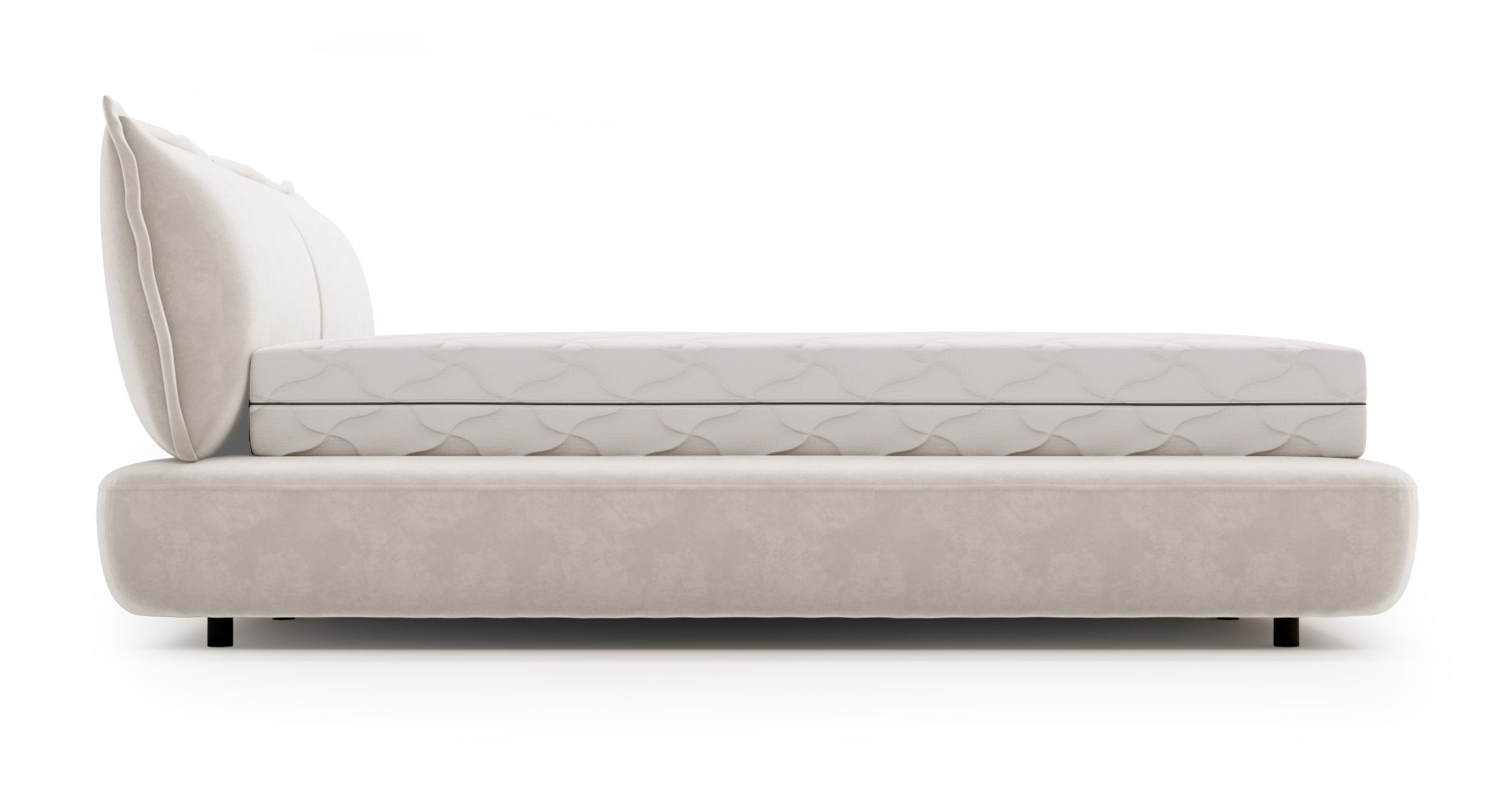 Łóżko tapicerowane 180x200 cm Borbela kremowe łatwoczyszczące